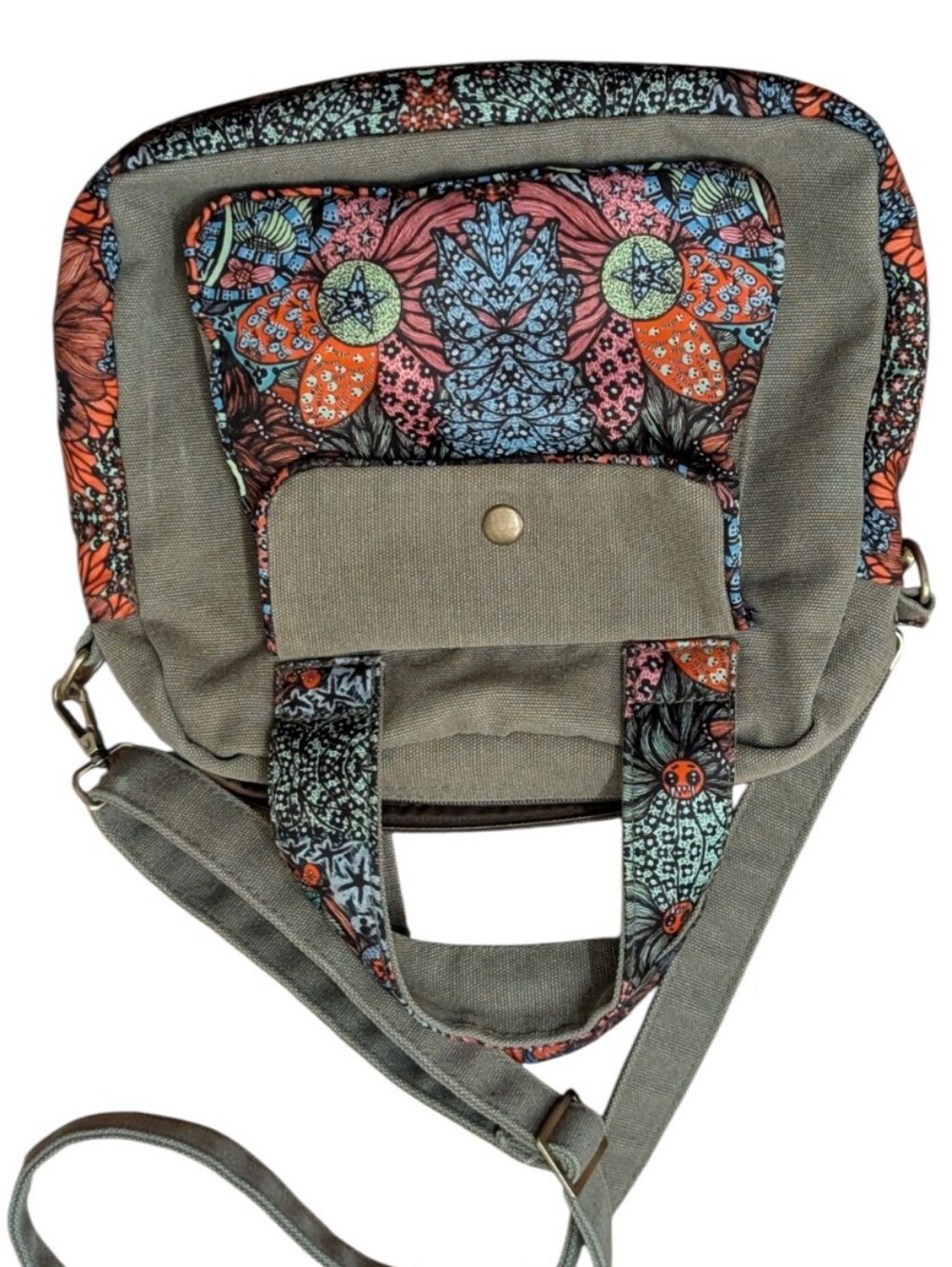 Butterfly Black Premium Canvas Shoulder Bag Floral Boho Crossbody Handbag - Picture 6 of 7